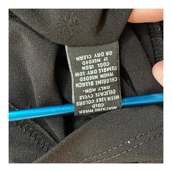 Premise Medium Black Tie Front Sleeveless Blouse Secretary Style Workwear Top - Picture 5 of 7